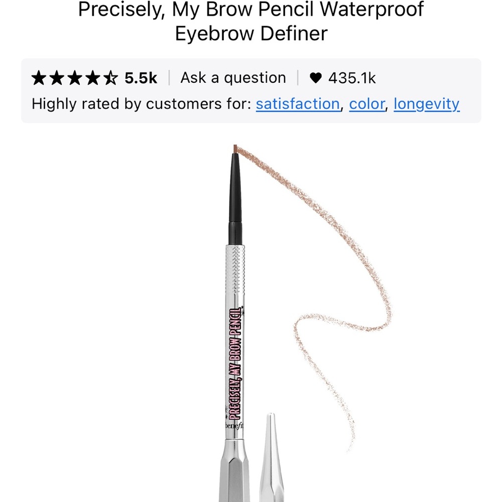 Benefit Brow Pencil in Silver and Brown
